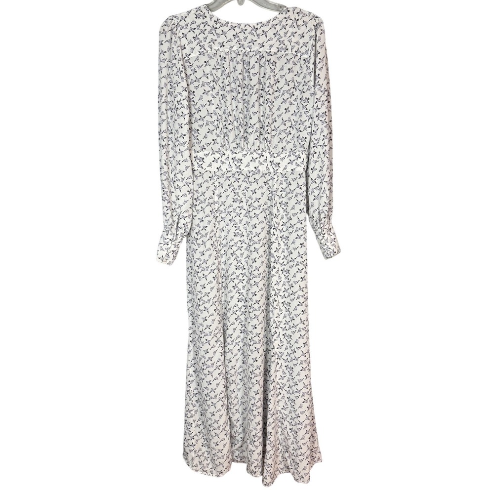 FREE PEOPLE Walk Me Home Maxi Dress, Black Bird Print, Button Down, Size 4 - Picture 2 of 9
